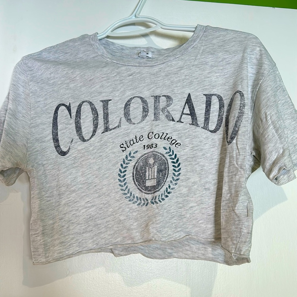 Small Grey GARAGE vintage crop top